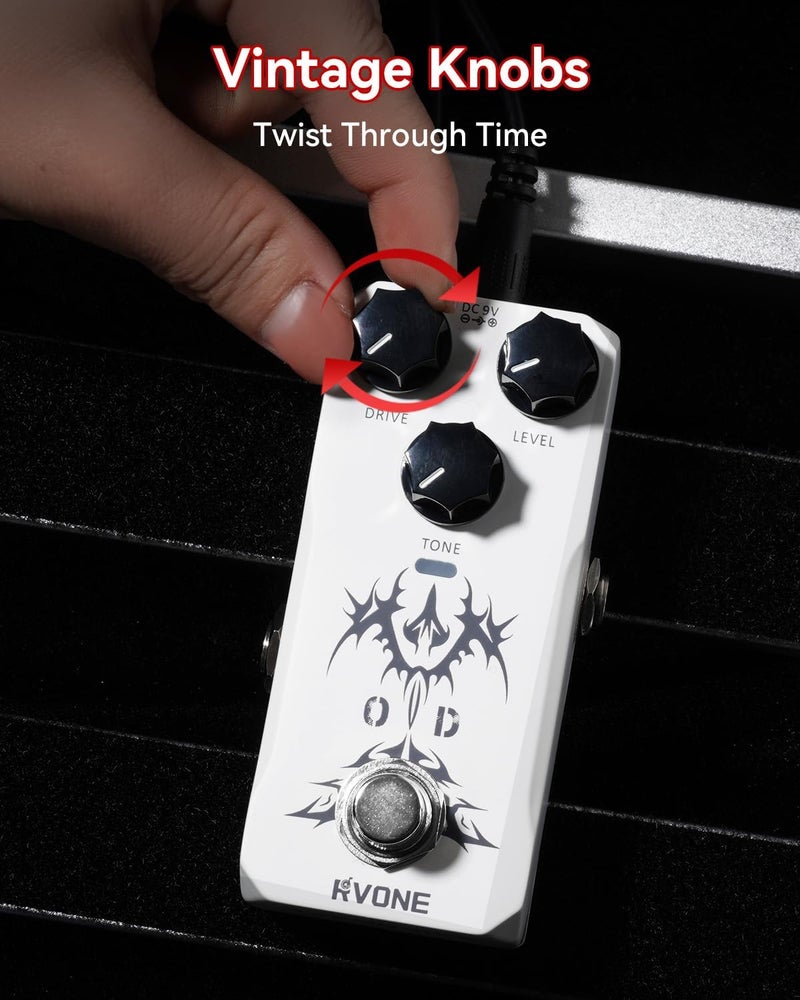RVONE Overdrive Guitar Pedal, Tube Screamer Guitar Pedal, Guitar Effects Pedal for Electric Guitar, Analog Guitar Effects Pedal, True Bypass - Image 5